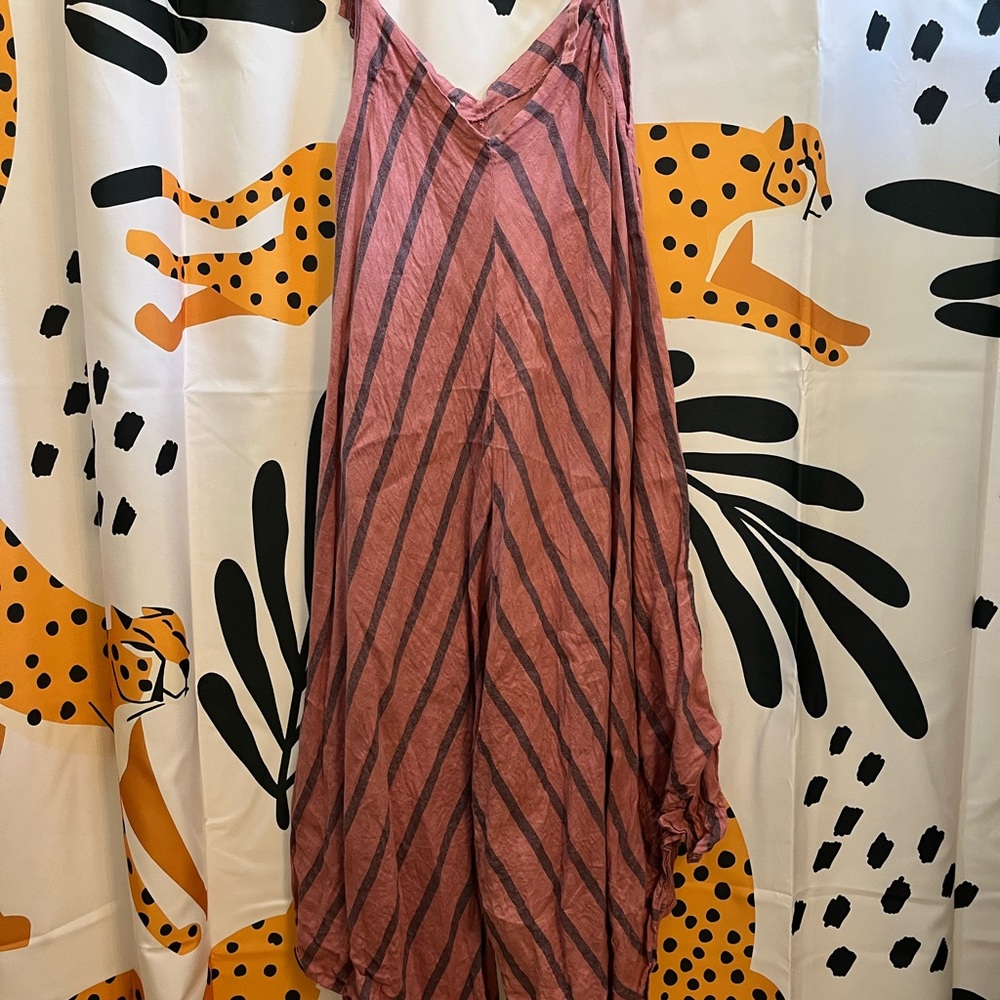 Vasna Pink and Black Striped Dress